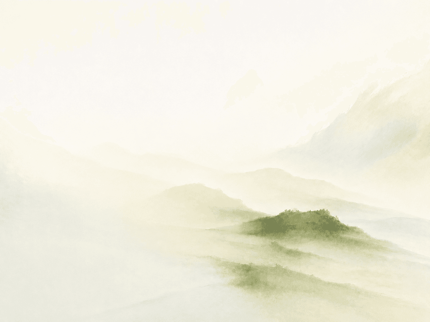 Watercolor misty mountains background